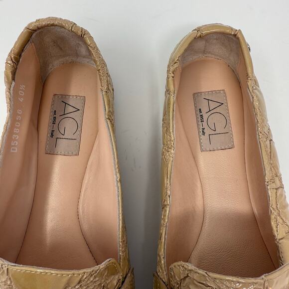 AGL Moccasins Women's 10.5 (40.5) Beige Softy Moc Calfskin Leather Flats NWOT - Picture 5 of 14